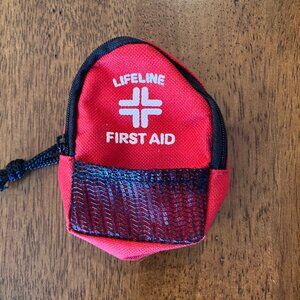 Mini Lifeline Cotton Canvas 4"x3" with Top Zipper Small Pouch Beltloop